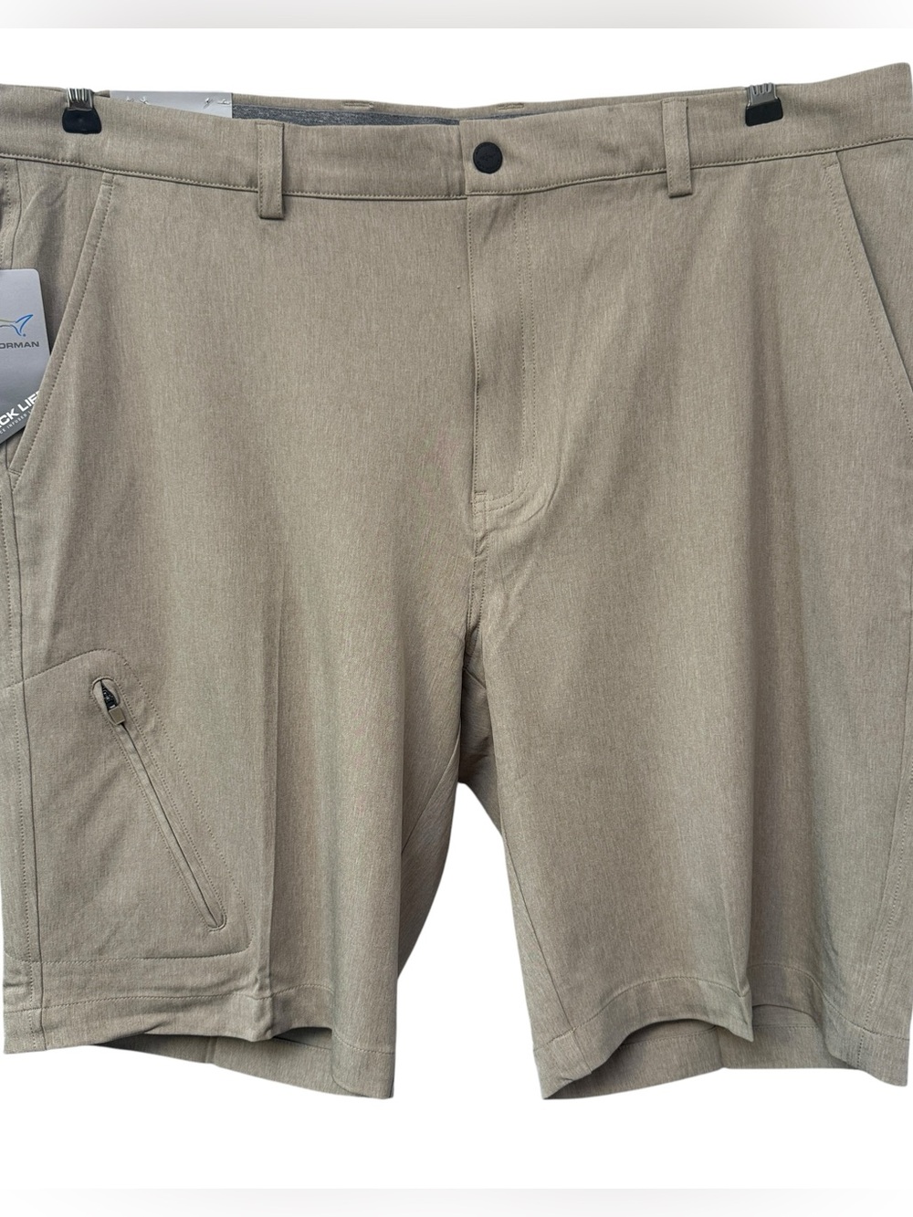 Greg Norman Collection Mens Golf  Shorts Sz 38 Khaki Tan Performance Stretch NWT